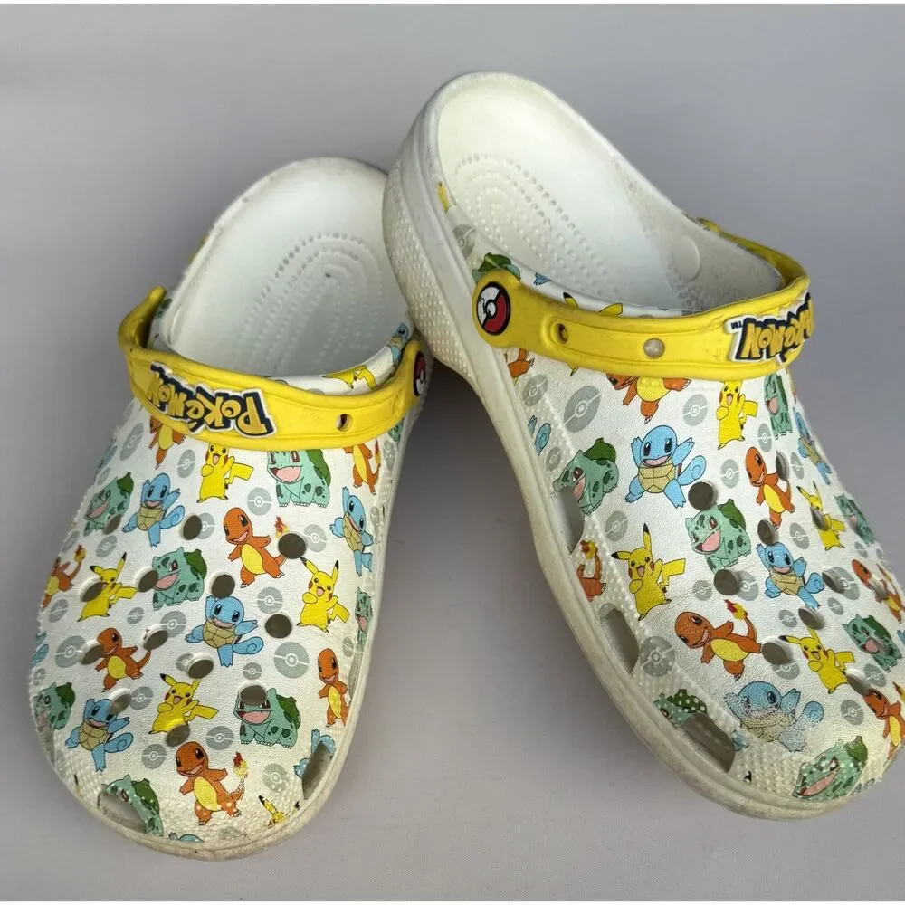 Pokemon x Crocs Classic Clogs Mens 9 Womens 11 Pikachu Starter Characters